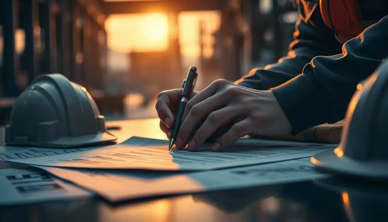 Engenheiro assinando a anotação de responsabilidade técnica