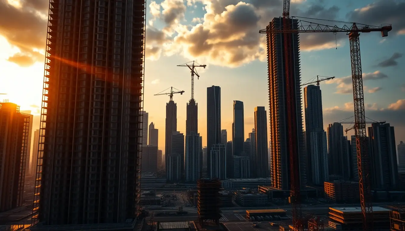 Construção civil em Balneário Camboriú/SC, com elevador de obra em edifício